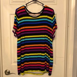 Torrid brand multi color short sleeve striped tee size 3x